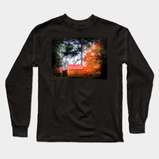 Red roof shed in Autumn Long Sleeve T-Shirt